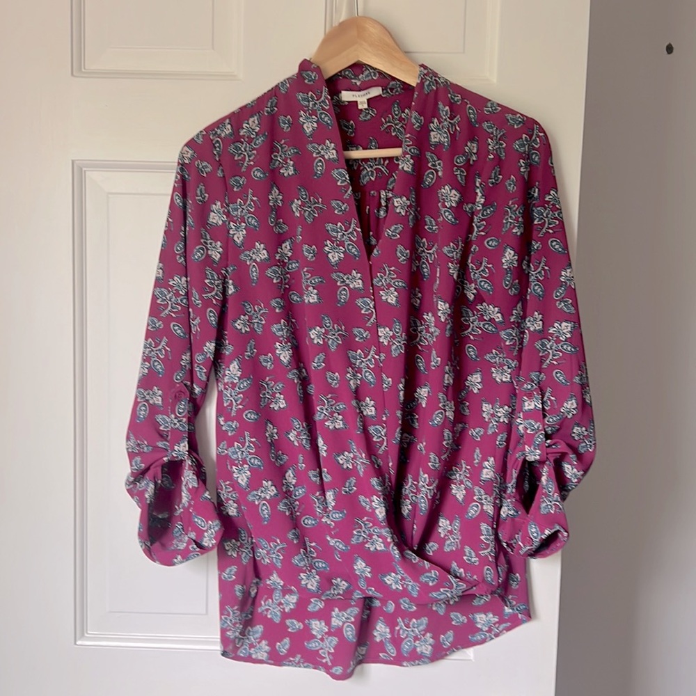 Size S faux wrap blouse by Pleione from Nordstrom.